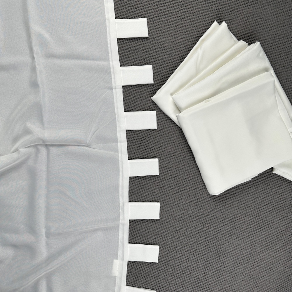 White Sheer Curtain Panel set of 4, 95”L x 40”W tab top